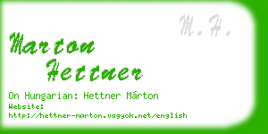 marton hettner business card